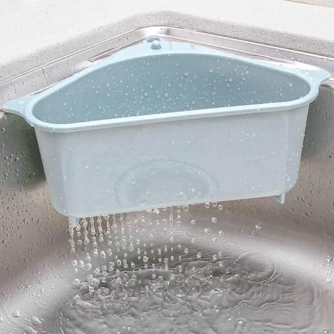 Kitchen Sink Drain Basket Storage Dish Rack Organizer Sink Shelf Soap Sponge Drain Rack Vegetables Drain Rack (MIN 1 Quantity, Blue)