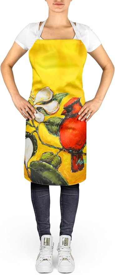 Caroline's Treasures Cardinal Ochre Apron Cooking Kitchen Server Baking Crafts Gardening for Adult Women Men, Unisex, Large, Multicolor