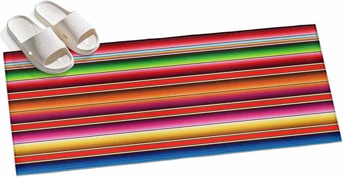 Runner Rug for Bedroom Hallway, Mexican Stripes Vintage Boho Kitchen Runner Rugs Area Rug 2x6ft, Native American Stripe Washable Soft Floor Carpet for Entryway Stair
