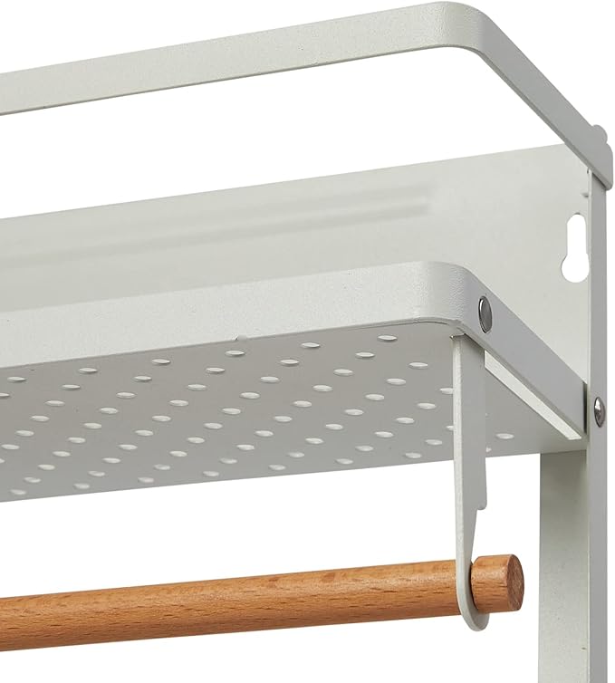 Household Essentials Metal Magnetic Organizer with Paper Towel Holder, White