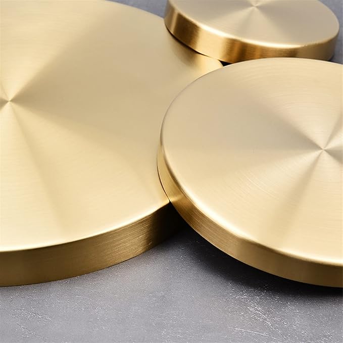 Food Tray Kitchen Stainless Steel Gold Plate Space Saving Round Shape Jewelry Display Decorative Storage Tray Desktop Bathroo (Color : L 30cm) (Gold)