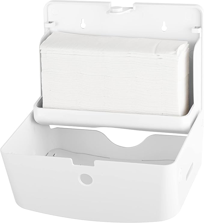 EZbrnd Wall Mount MULTIFOLD Paper Towel Dispenser for Kitchen/Bathroom/Office/RV/Airbnb, White, 3200-EZ