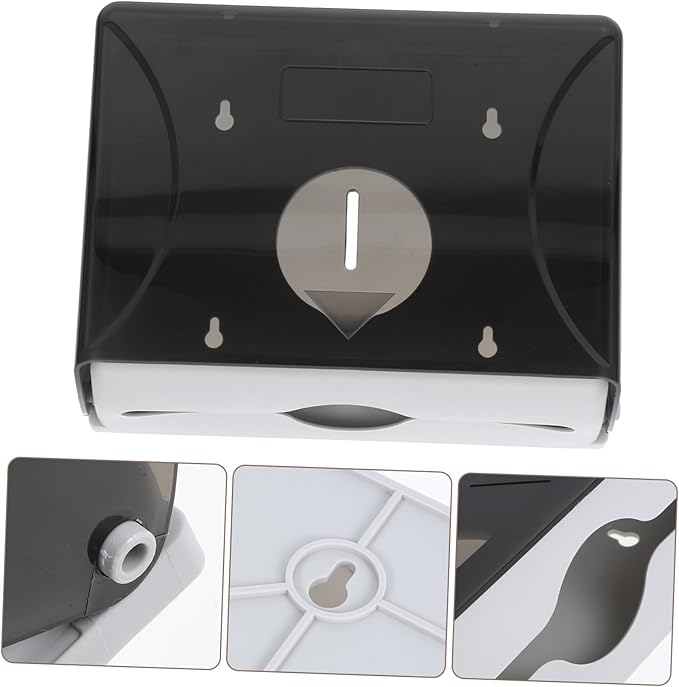LIFKOME Wall Mounted Paper Towel Dispenser Capacity Black Tissue Holder for Bathroom and Kitchen Versatile Design for Hotels and Commercial Use Easy to Install Compatible with All Types