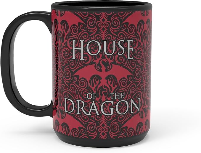 Zak Designs House of the Dragon Unique Color Change Ceramic Coffee Mug for Hot Drinks, Collectible Keepsake (15 oz, Targaryen)