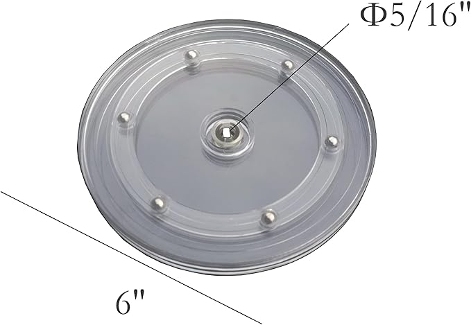 FixtureDisplays® 6" Clear Plastic Spinner Lazy Susan Turntable Organizer for Spice Rack Table Cake Kitchen Pantry Decorating 16972-NPF