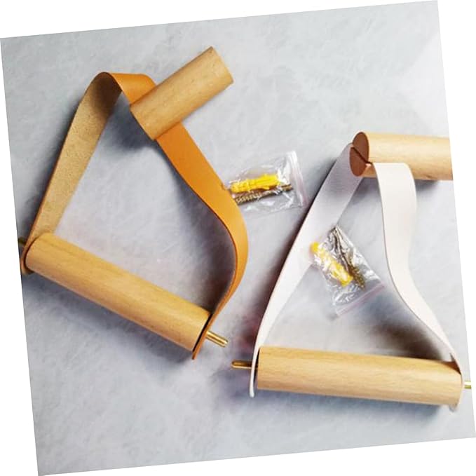 HOMSFOU Wooden Paper Towel Holder Wall Mount Paper Towel Rack Decorative Tissue Box for Home Easy Install