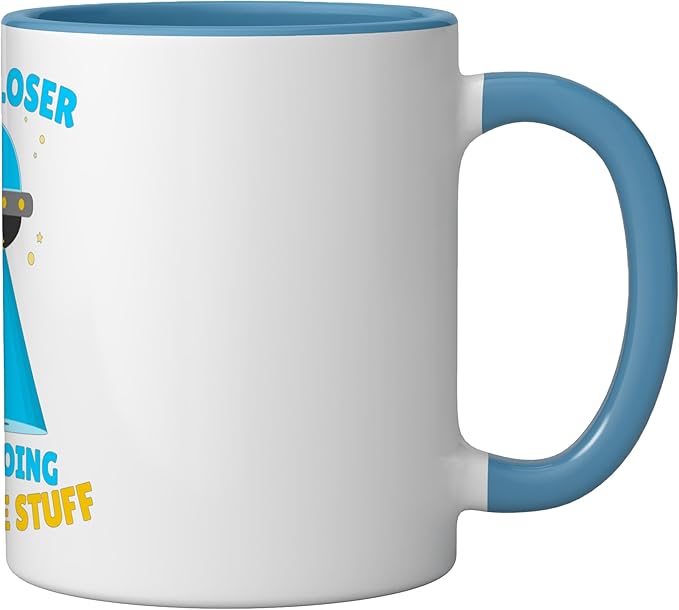 Get in, Loser We're Doing Bunghole Stuff Funny Alien Ceramic Mug, Blue/White