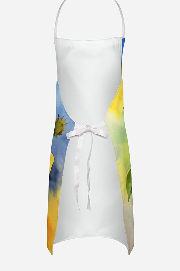 Caroline's Treasures Sunflowers in Watercolor Apron Cooking Kitchen Server Baking Crafts Gardening for Adult Women Men, Unisex, Large, Multicolor