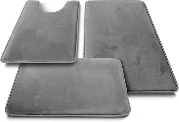 Clara Clark Bathroom Rugs, Velvet Memory Foam Bath Mat, Non-Slip Bath Rugs, Machine Wash, Dries Quickly, Ultra Soft Plush Bath Mats for Bathroom,
