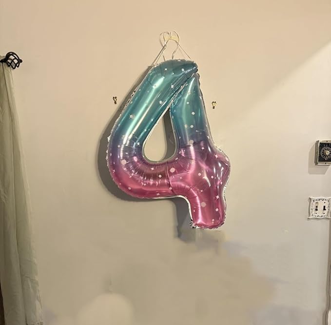 Number Balloons 1, 40 Inch Ballons for Girl Boy 1st 1 11 21 Birthday Decorations Baby Shower Photo Shoot, Pink Purple Blue One Balloons