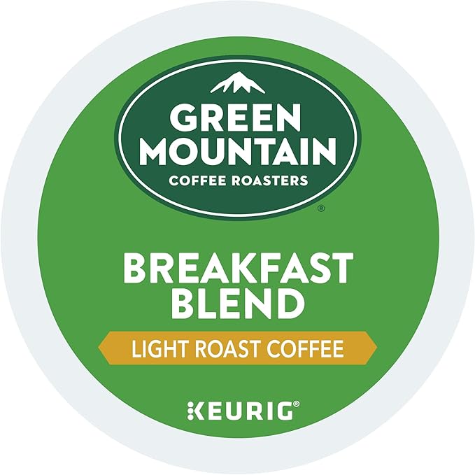 Green Mountain Coffee Roasters Breakfast Blend, Single-Serve Keurig K-Cup Pods, Light Roast Coffee Pods, 72 Count