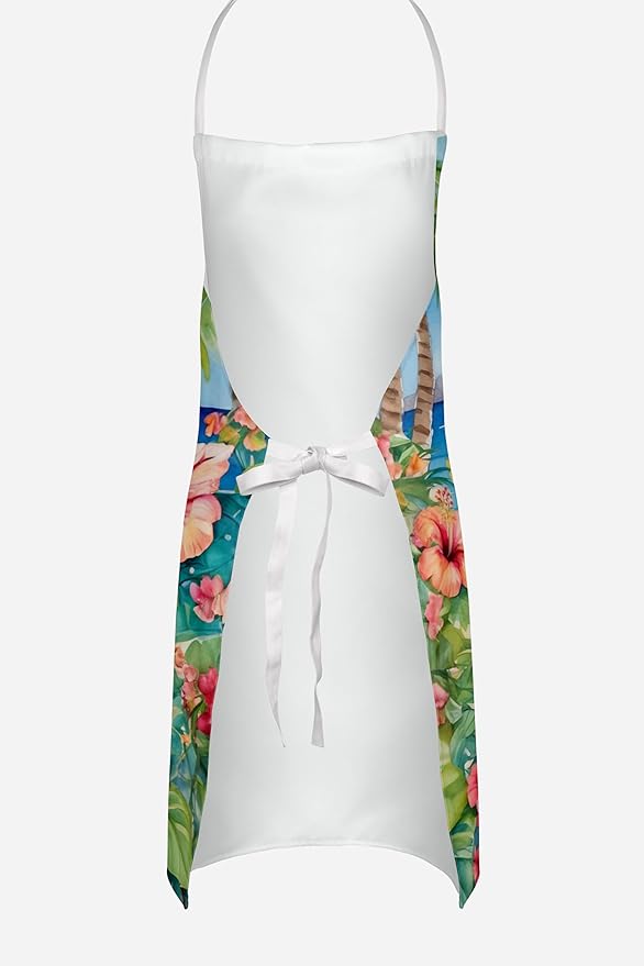 Caroline's Treasures Japanese Chin Luau Apron Cooking Kitchen Server Baking Crafts Gardening for Adult Women Men, Unisex, Large, Multicolor