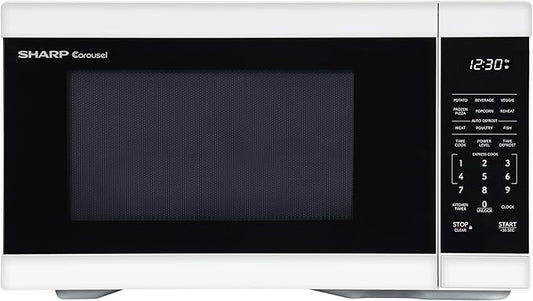 SHARP Countertop Microwave Oven with Removable 12.4" Carousel Turntable, 1000 Watt, 1.1 Cubic Feet, White