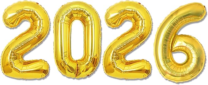 16 Inch 2026 Balloons Number 2026 Foil Balloons for New Years Eve Party Supplies Anniversary Party Graduation Decorations Home Office Decoration, Gold
