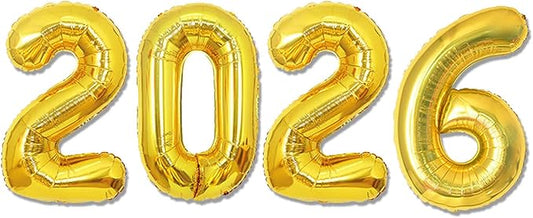 16 Inch 2026 Balloons Number 2026 Foil Balloons for New Years Eve Party Supplies Anniversary Party Graduation Decorations Home Office Decoration, Gold
