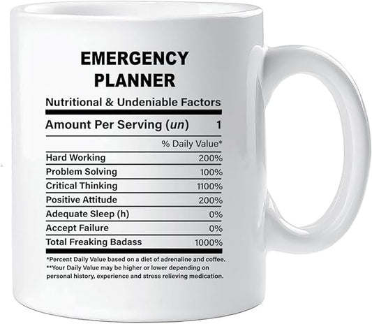 Funny Gift for Emergency Planner, Emergency Planner Nutrition Mug, Best Emergency Planner Gift Ideas, Graduation, Funny Emergency Planner Birthday Mug