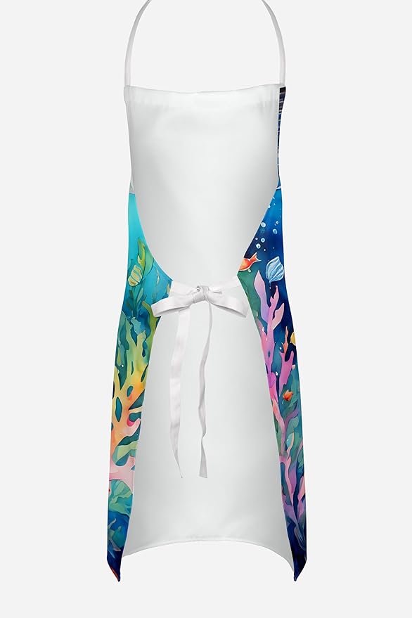 Caroline's Treasures Manatee Apron Cooking Kitchen Server Baking Crafts Gardening for Adult Women Men, Unisex, Large, Multicolor