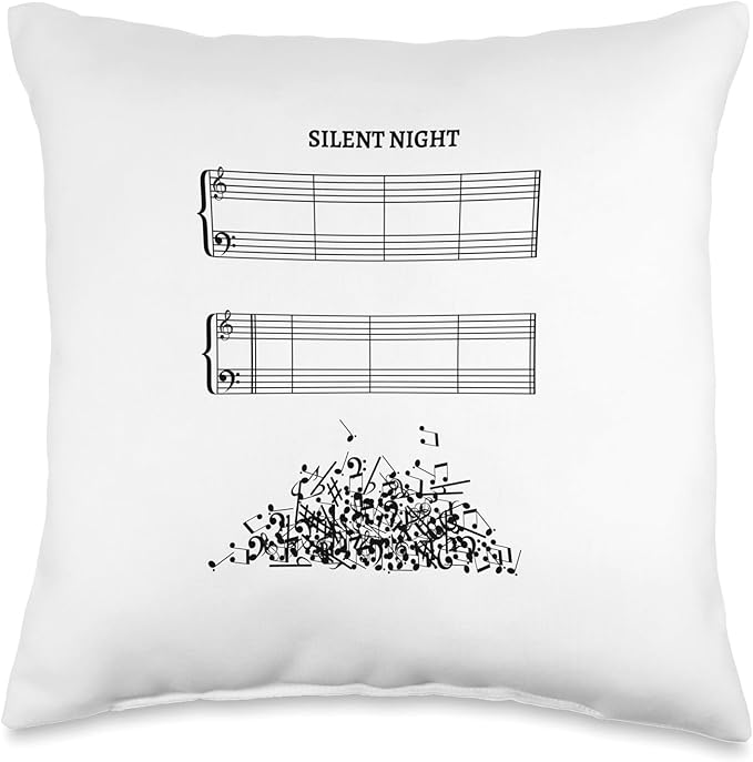 Silent Night Music Sheet Without Notes The Sound of Silence Throw Pillow