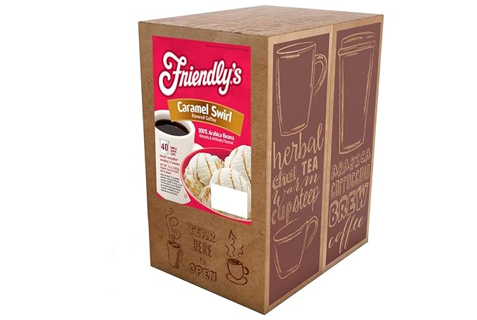 Friendly's Caramel Flavored Coffee Pods for Keurig K Cup Brewers, Caramel Swirl, 40 Count (Pack of 1)