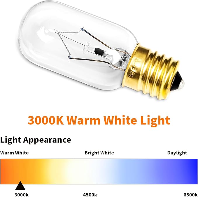 Belleone Light Bulb Fits for LG Microwave Oven - Compatible with LG Frigidaire Ken-more Whirlpool GE Over the Range Microwave, Dimmable 125V 30W E17 Base, Kitchen Night Light, Repalce 6912W1Z004B,4pcs