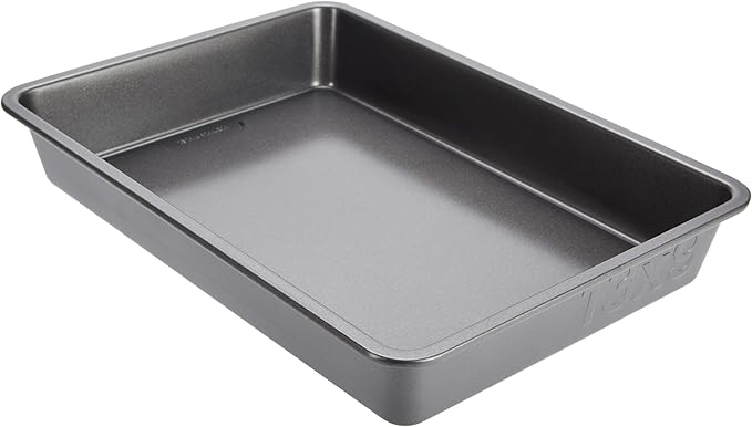 GoodCook PRO Oblong Baking Pan Nonstick Warp & Scratch-Resistant Dishwasher-Safe Carbon Steel Construction for Even Baking Oven Safe to 480°F, 9 x 13-Inch, Gray