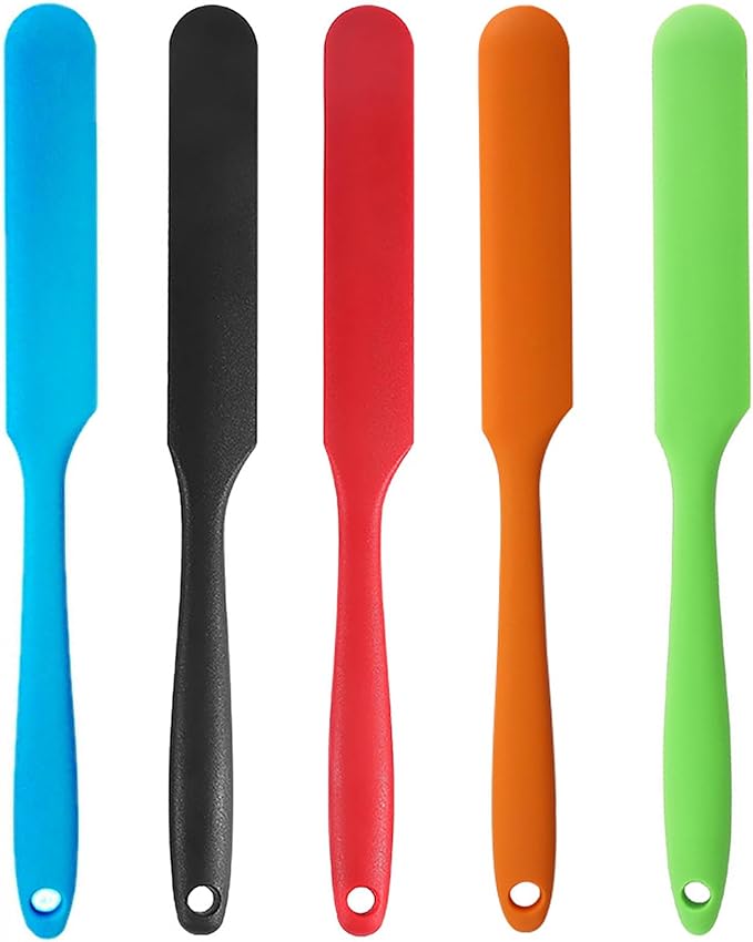 5 Pcs Silicone Jar Spatulas,Sourdough Spatula with Long Handle,Cake Cream Butter Spatulas(5 Pcs)