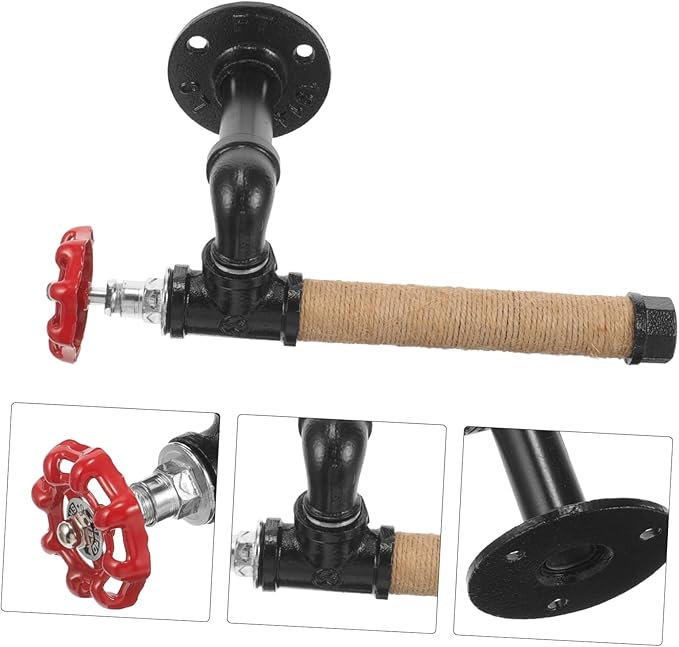 Operitacx Wall Mount Paper Towel Holder Vintage Industrial Style Pipe Towel Rack for Bathroom Kitchen Rustic Storage for Tissue and Items Durable and Stylish Design