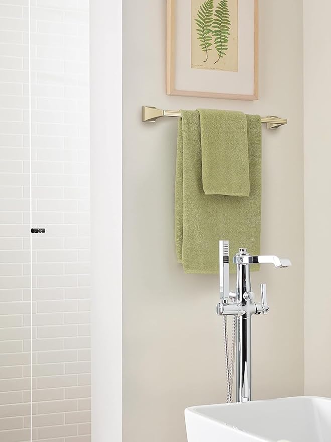 Amerock BH36024BBZ | Golden Champagne Towel Bar | 24 in (610 mm) Towel Rack | Mulholland | Bathroom Towel Holder | Bathroom Hardware | Bath Accessories