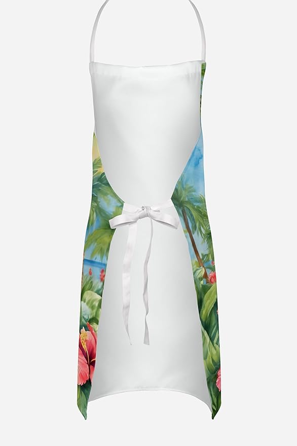 Caroline's Treasures Schipperke Luau Apron Cooking Kitchen Server Baking Crafts Gardening for Adult Women Men, Unisex, Large, Multicolor