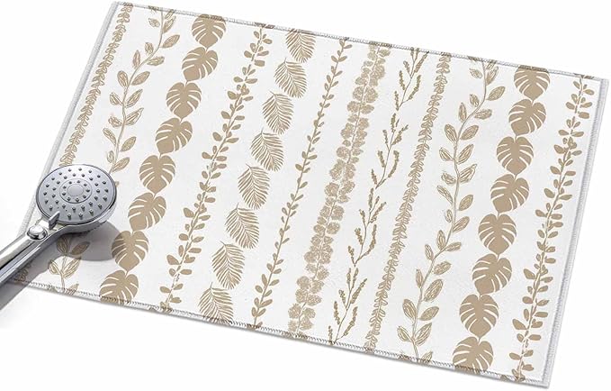 Area Rug 2x3ft, Farmhouse Monstera Leaf Seamless Washable Rugs for Living Room Bedroom, Summer Rustic Abstract Leaves Soft Non-Slip Area Rugs Rectangle Floor Carpet for Dining Room