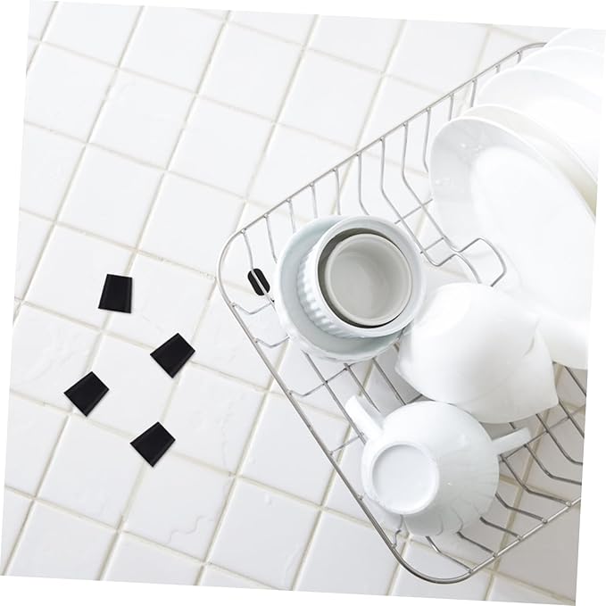 HOMSFOU 10pcs Kitchen Sink Drain Rack Feet Non- Protector Replacement Feet for Dish Drying Racks Prevent Scratches and Marring Sink