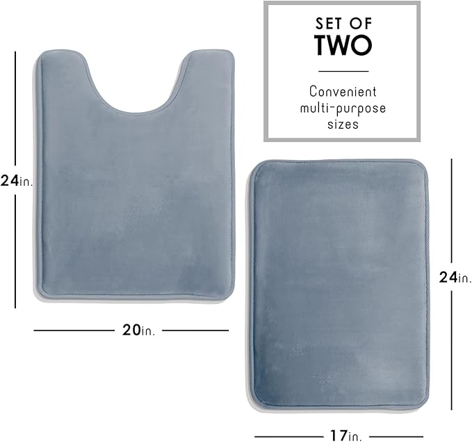 Clara Clark Bathroom Rugs, Velvet Memory Foam Bath Mat, Non-Slip Bath Rugs, Machine Wash, Dries Quickly, Ultra Soft Plush Bath Mats for Bathroom,