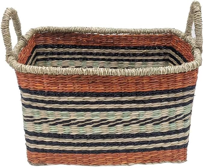 Ashland Multicolor Seagrass Tote Basket, Spring Home Decor
