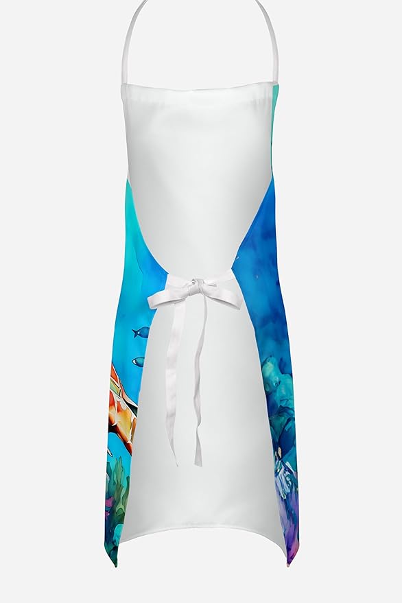 Caroline's Treasures Loggerhead Sea Turtle Apron Cooking Kitchen Server Baking Crafts Gardening for Adult Women Men, Unisex, Large, Multicolor