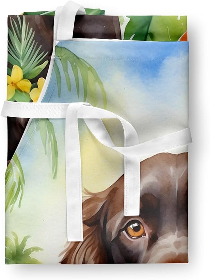 Caroline's Treasures Boykin Spaniel Luau Apron Cooking Kitchen Server Baking Crafts Gardening for Adult Women Men, Unisex, Large, Multicolor