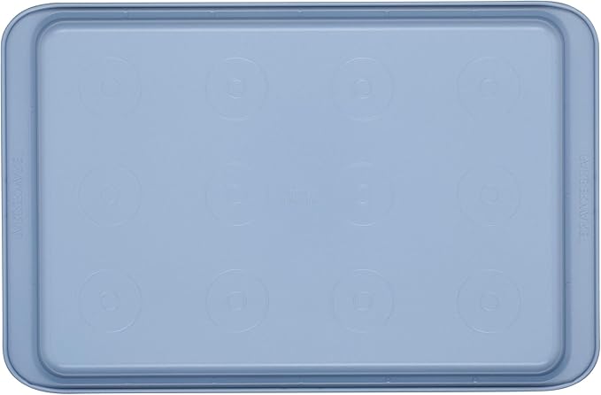 Farberware Easy Solutions Nonstick Bakeware Cookie Pan/Baking Sheet with Drop Zones and Portion Marks, 10 Inch x 15 Inch - Blue
