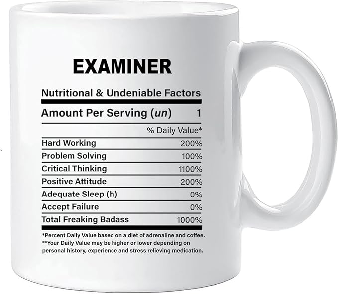 Funny Gift for Examiner, Examiner Nutrition Mug, Best Examiner Gift Ideas, Graduation, Funny Examiner Birthday Mug