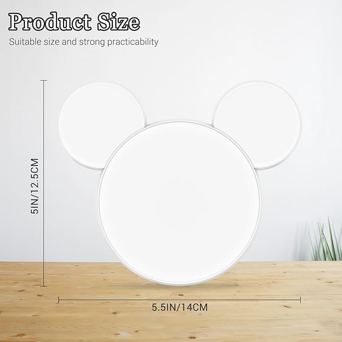 Funny Mouse Ears Coasters Non-Slip White Drink Coasters for Bars, Party, Office, Home Decor Tabletop Protection Birthday Wedding Housewarming Easter Gifts Ideas - Set of 4