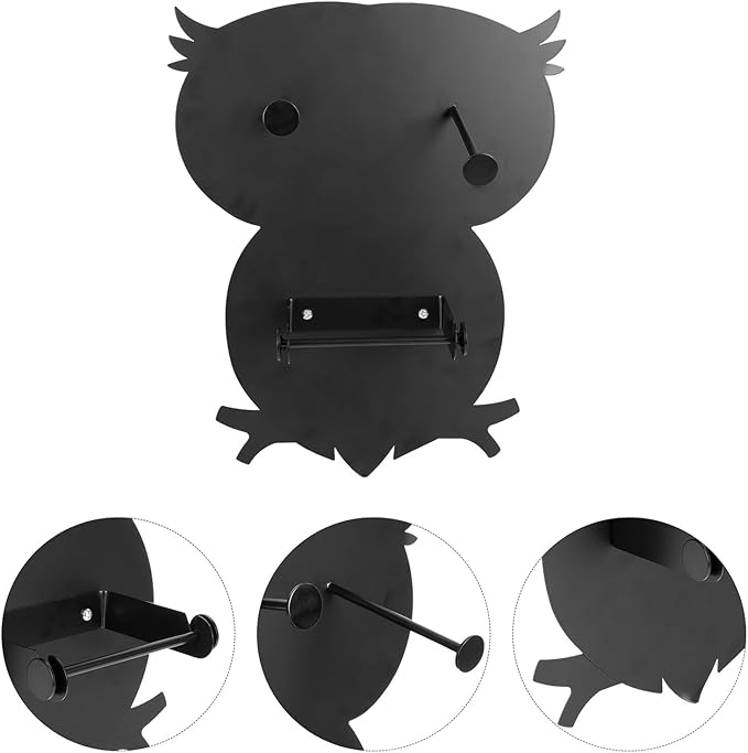 Ipetboom Owl Shaped Paper Towel Holder Tissue Stand Bathroom Storage Rack for Home Kitchen Office Elegant Decor Space-Saving Design Easy Access Tissue Organizer