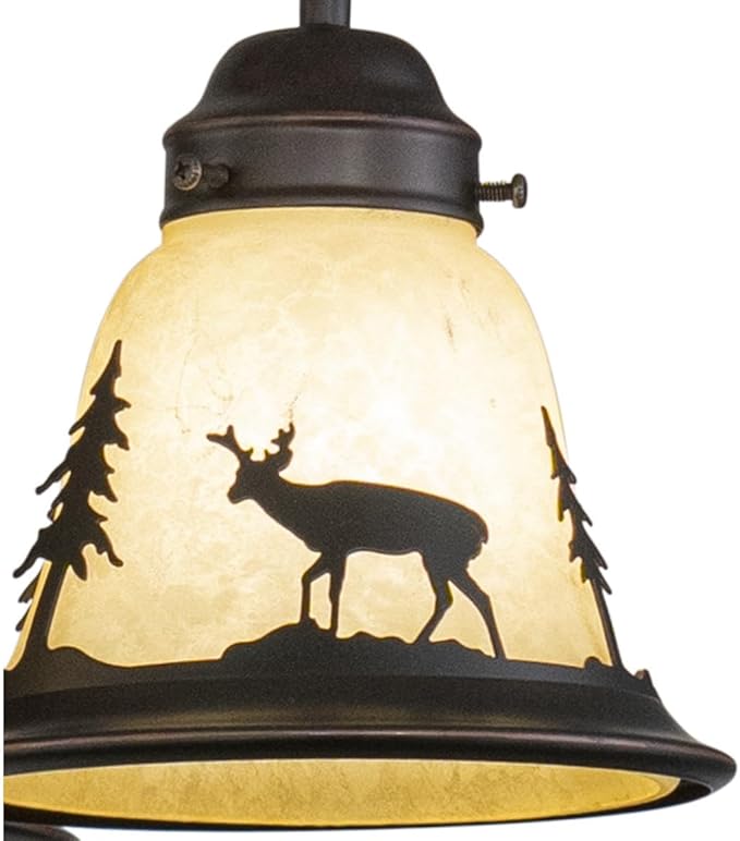 VAXCEL Bryce 3L LED Bronze Rustic Deer Mini Chandelier or Fan Light Kit