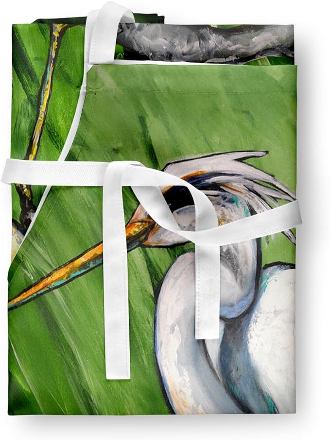 Caroline's Treasures Heron On A Limb Apron Cooking Kitchen Server Baking Crafts Gardening for Adult Women Men, Unisex, Large, Multicolor