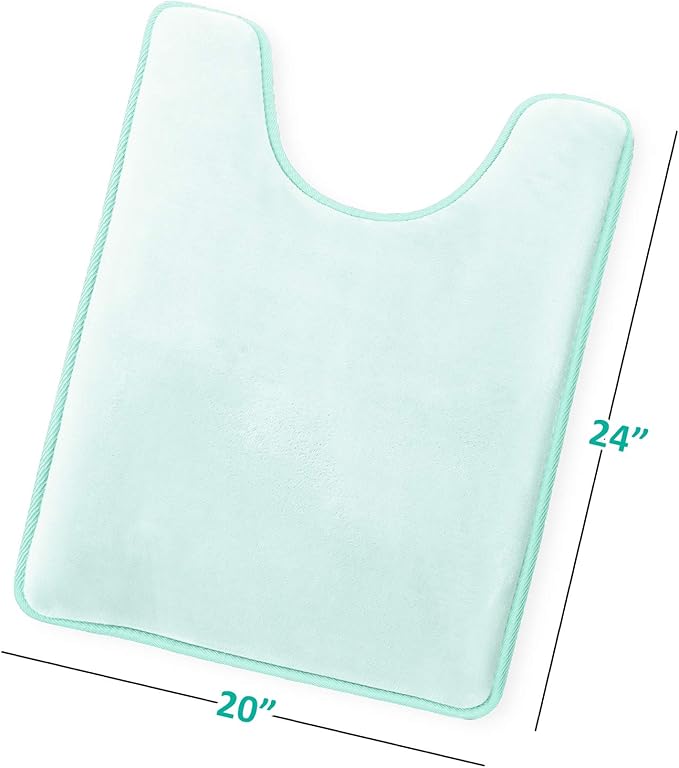 Clara Clark Bathroom Rugs, Velvet Memory Foam Bath Mat, Non-Slip, Machine Washable Bath Rugs - Dries Quickly, Ultra Soft Plush Bath Mats for Bathroom, 20 x 24, Light Blue