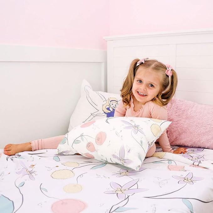 JumpOff Jo Pillow for Boys and Girls, Kids Travel Pillow, No Pillowcase Needed, 100% Cotton Cover, Hypoallergenic, Machine Washable – 14”x19”, Floral