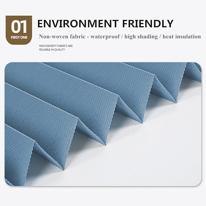 MALOKI Pleated Window Blinds,Temporary Blinds Cordless No Drill Paper Shades for Window Door Stick on No Screw Room Darkening Shades for Bedroom Bathroom Kitchen
