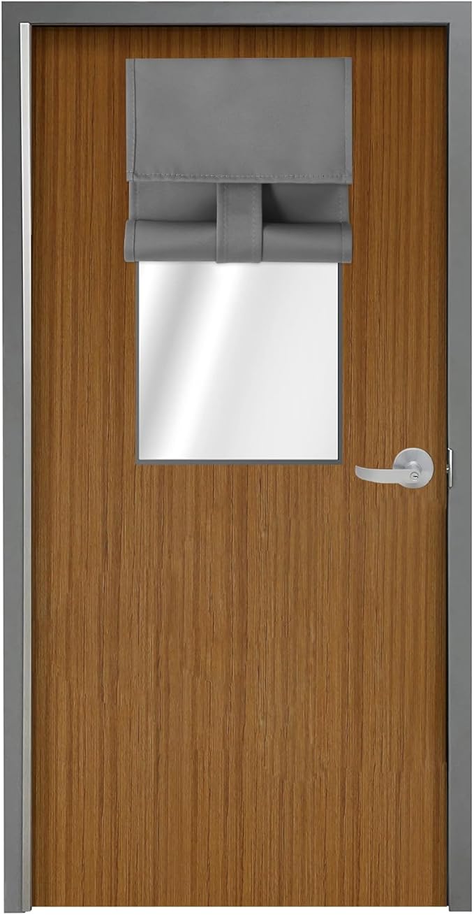 WdFour Blackout Shades for Windows and Doors, Room Darkening Design Blocks Views, Lockdown. (10W x 42L, 1 Panel, Light Gray)