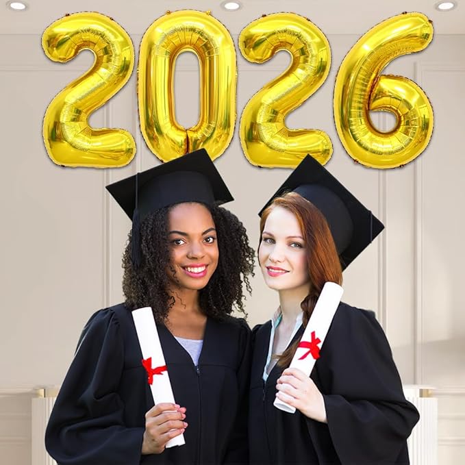 2026 Balloons 40 Inch 2026 Balloon Numbers Gold for New Years Decorations Gold New Years Balloons for Graduation Nye Decoration 20 26 Mylar Foil Balloon for 20 26 Happy New Year Grad Party Supplies