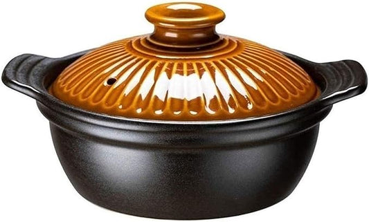 Casserole Cookware Kitchen Tools Cookware Ceramic Tableware Casserole Soup Pot Ceramic Breakfast Pot Soup Home Office Dinner Plate Dinner Pot (Size : 1.2L) (0.8L)