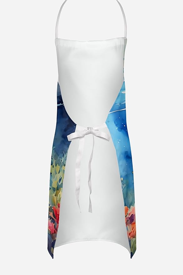 Caroline's Treasures Manatee Apron Cooking Kitchen Server Baking Crafts Gardening for Adult Women Men, Unisex, Large, Multicolor