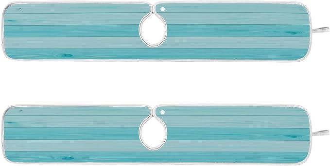 Kitchen Faucet Absorbent Mat,Teal Turquoise Green Wood Water Splash Guard for Sink, Faucet Drip Catcher Thicken Sponge Microfiber Faucet Water Catcher Mat Sink Absorbent Mat for Kitchen 14x5in 2 Pack