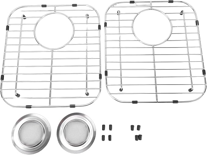 Stainless Steel Kitchen Sink Grid, 13.12x11.81in Sink Protector, Dish Drainer Cooling Rack with Hollow Design for Fast Drying, Ideal for 4.6 Inch Drain Hole